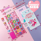 28 Pack Valentines Stationery Gifts Notebooks Rulers Erasers Pencils Treat Bags 
