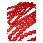 Antique Venetian Glass Red Padre African Trade Beads 3 Strands