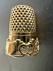 Antique 1800 s By Simons Hearts Gold Wash Vermeil Solid Sterling Silver Thimble