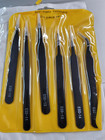 6 Pcs Esd Anti Static Tweezers Kit Stainless Steel Precision Tweezers Multiple