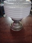 Vtg Art Deco Retro Industrial Ceiling Light Fixture With Glass Shade