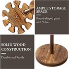 Mygift Floor Standing Baseball Bat Holder Rack  Wood