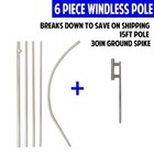 Windless Swooper Flag Pole Kit 15ft Flagpole Feather Flag Sign Pole Ground Spike