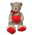 Animal Adventure Plush Teddy Bear 13 Inch Brown Red Ribbed Heart 2014 Valentines