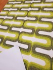 Awesome Rare Vintage Mid Century Retro 70s 60s Grn Rect Drop Terry Fabric  Look 