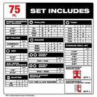 Milwaukee Shockwave Impact Duty Drill Drive   Fasten Set 75pc