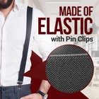 New Fashion Men Women  Elastic No Slip  pin Clip  Y Back Suspenders Leather Trim