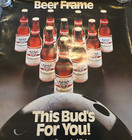 Vintage Budweiser Beer Frame Poster This Bud s For You  24x36 Rare