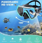 Adult Snorkel Mask Set Anti-fog Panoramic View Tempered Glass Scuba Diving Gear