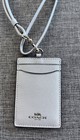 Coach Unisex Chalk Leather Zip Lanyard Card Case  caj45  - Nwt