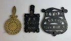 Vintage Lot Of 3 Cast Iron   Brass Trivets Wilton   Others Kitchen Iron Art