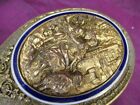 Antique 7pc French Ornate Gilded Enameled Vanity Dresser Set Brush Mirrors Etc