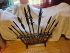 Antique Or Vintage African Tribal Beaded Spear W  Metal Tips Set Of 10 