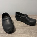 Dansko Women s Clog 39 Us 8 5 Black Leather Professional Work Nursing Slip On