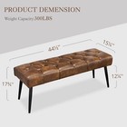 Button-tufted Ottoman Bench   Leather Upholstered Padded Bedroom Entryway Bench