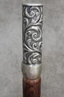Late 19th Century American Victorian Silver Mounted Mahogany Walking Stick