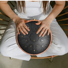 Steel Tongue Drum 15 Notes 13 Inch C-key Panda Drum Percussion Instrument Black