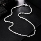 925 Sterling Silver Plated Italian Rope Chain Men s Necklace 4mm - New