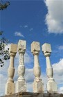 4 Vintage Wood Balusters  Salvaged Spindles  Chippy Paint Porch Posts A22
