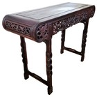 Antique Asian 19th   20th C Dragon Carved Teakwood Chinese Altar Console Table
