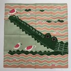 Japanese Furoshiki Crocodile Wrapping Cloth Cotton 100  Pink From Kyoto