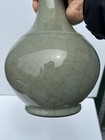 Large Vtg Chinese Crackle Porcelain Vase 11    Tall X 6-1 2    Wide