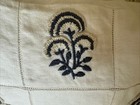 Serena   Lily Pillow Cover Linen Tassels White Blue Embroidered Floral 30  X 13 