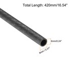4pcs Carbon Fiber Tubes 6x8x420mm Matte Surface 3k Roll Wrapped For Airplane