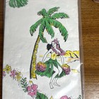 Vtg Hawaii Hula Girl Paper Tablecloth In Package Tiki Bar  Mcm Home Party Decor