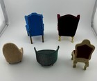 Dollhouse Miniature Chairs Including Wingback   Variety Color Chair Lot Of 5