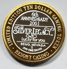  999  10 Silver Strike   Gaming Token   Reno   Silver Legacy   Oil Design