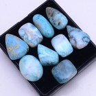 9 Pcs Natural Larimar 18mm-23mm Cabochon Untreated Glossy Loose Gemstones Lot