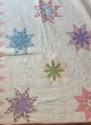 Vintage 1940s Sawtooth Star Quilt Cotton 64x90