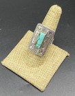 Carolyn Pollack-sterling Silver Southwest Rectangle Turquoise Ring-size 8