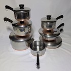 Vintage Revere Ware 1801 Copper Clad Bottom 13 Pc Lot 