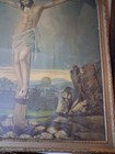 The Crucifixion Jesus Cross 16x20 Christian  Art Vintage Religious Print Framed