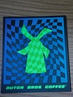 1 Dutch Bros April 2026 Blue black Checkered Windmill Logo Sticker Free Ship