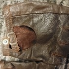  Vintage Genuine Leather Fingerless Driving Gloves Brown Japanese Kane-m Snap Re