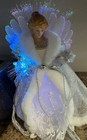 Christmas Angel Tree Topper Silver And White With Accents Blond Hair 12 Inches