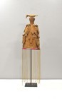 African Yoruba Beaded Gold Colored Bird Crown