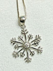Vintage Su Ch Cz 925 Sterling Silver Cz Snowflake Pendant Necklace 16 