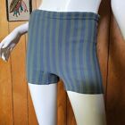 Vintage 60s Mod Mens Square Cut Swim Bathing Trunks Stripe Knit Shorts One Size