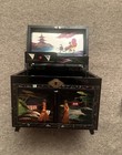 Vntg Japanese Black Laqured Layered Jewelry Music Box Gorgeous
