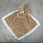 Bearington Baby Collection Brown Teddy Bear Security Blanket Lovey Satin Trim