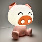 Cute Led Pig Night Light Touch Sensor 3 Level Brightness Kids Bedside Lamp