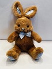 Vintage Applause Easter Bunny Rabbit Plush Stuffed Animal Brown Tan W  Bow Bin51