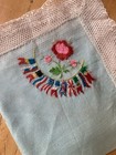Lot Of 2 Wwi Souvenir Silk Handkerchief Embroidered Patriotic Flags Lace Edge
