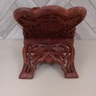 Vintage Single-piece Hand Carved Wood Folding Book Stand Ornate Boho