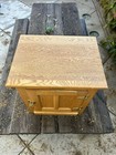 Vintage White Clad Simmons Hardware Co  Oak Ice Box 