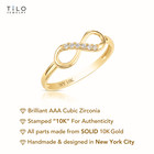 10k Real Solid Yellow Gold Forever Infinity Cz Ring Dainty Minimal Band Ring